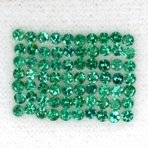 3.04 Cts Natural Top Green Emerald Diamond Cut Round Lot Zambia Untreated 2 mm