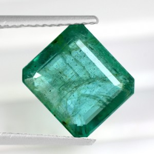 4.07 Cts Natural Top Green Emerald Octagon Cut Gemstone Untreated Zambia Lovely