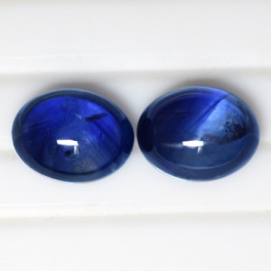 5.93 Cts Natural Top Royal Blue Sapphire Oval Cabochon Pair Ceylon 9x7 mm Loose