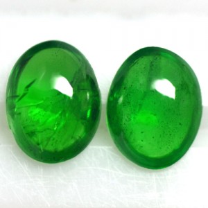 2.70 Cts Natural Top Green Tsavorite Loose Gemstone Oval Cab Pair 2 pcs Kenya