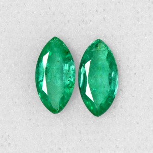 1.51 Cts Natural Top Green Emerald Marquise Cut Pair Zambia Untreated Loose Gem