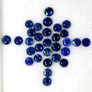 6.12 Cts Natural Top Blue Sapphire Loose Gemstone Round Cut Lot 30 pcs Oldmogok