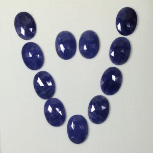 94.65 Cts Natural Top Blue Sapphire Loose Gemstone Rose Cut Oval Necklace Layout Lot Unheated Madagascar