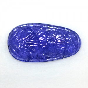 19.60 Cts Natural Top Blue Tanzanite Loose Gemstone Hand Made Carving Lovely