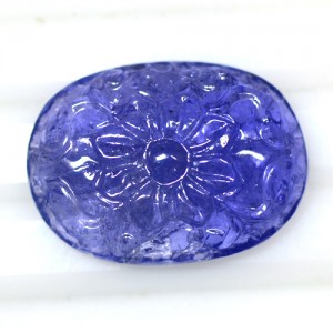26.72 Cts Natural Top Lovely Blue Tanzanite Loose Gemstone Hand Made Carving