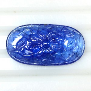 25.59 Cts Natural Top Blue Color Tanzanite Loose Gemstone FancyHand Made Carving