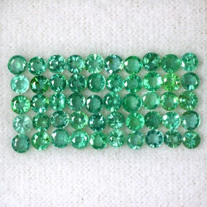 7.78 Cts Natural Green Emerald Loose Gems Round Cut Lot Untreated Zambia 3.5 mm