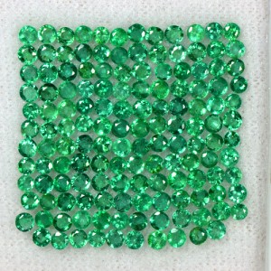 10.03 cts Natural Green Emerald Loose Gems Untreated Round Cut Lot Zambia 2.5 mm