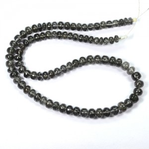 137.29 cts Natural Rutile black Quartz Plain Rondelle Loose Beads 1-L Gems 16.5"