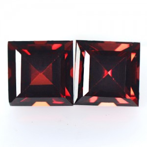 4.70 cts Natural Top Pyrope Red Garnet Loose Gems Square Cut Pair Mozambique 7mm