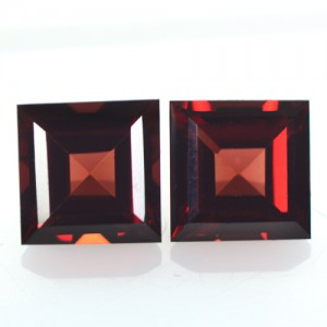 4.27 cts Natural Gorgeous Pyrope Red Garnet Gems Square Cut Pair Mozambique 7mm