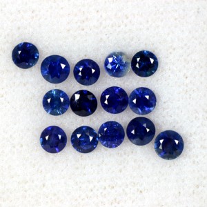 2.80 Cts Natural Top Blue Sapphire Round Cut Lot Loose Gems Oldmogok 3.3-3.7 mm