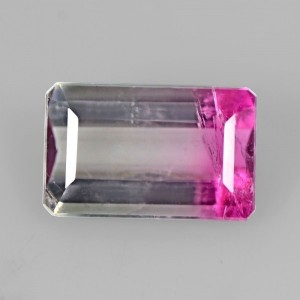 2.70 Cts Natural Wonderful AAA+ Bi Color Tourmaline Octagon Cut Loose Gem Brazil