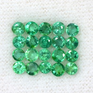 3.62 Cts Natural Top Green Emerald Round Cut Lot Loose Zambia Untreated 3.5 mm