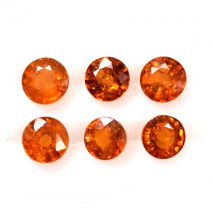 4.02 Cts Fanta Orange Mandarin Spessartite Garnet Round Cut Lot Namibia 5 mm