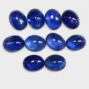 26.32 Cts Real Lustrous Royal Blue Sapphire Oval Cabochon Lot Thailand 9x7 mm