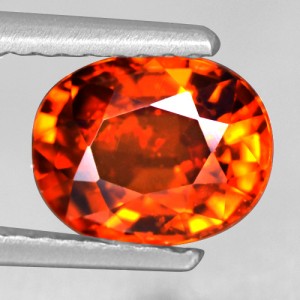 1.52 Cts Real Lustrous Fanta Orange Spessartite Garnet Oval Cut Unheated Namibia