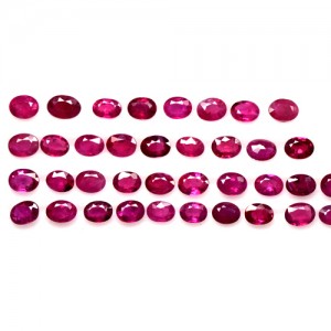 7.37 Cts Natural Top Lustrous Blood Red Ruby Oval Cut Lot Oldmogok 4x3 mm Loose