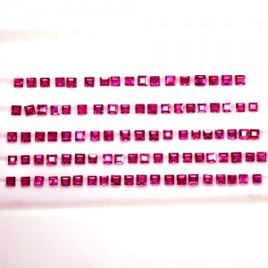 13.13 Cts Natural Top Lustrous Pink Red Square Cut Lot Oldmogok 2.5 mm Gemstone