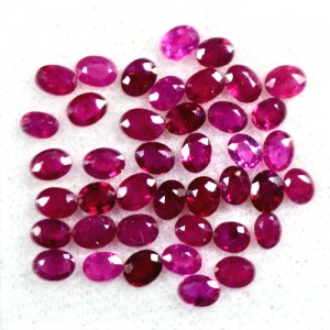 7.72 Cts Natural Lustrous Amazing Pigeon Blood Red Ruby Oval Cut Lot 4 x 3 mm