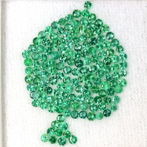 5.70 Cts Natural Lustrous Top Green Emerald Diamond Cut Round Lot 2 upto 2.5 mm