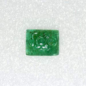 9.04 Cts Natural Lustrous Top Green Emerald Hand Made Carving Zambia Untreated $