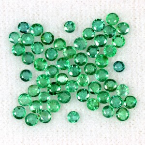 3.73 Cts Natural Top Green Emerald Normal Cut Round Lot 2.5 mm Zambia Loose Gem
