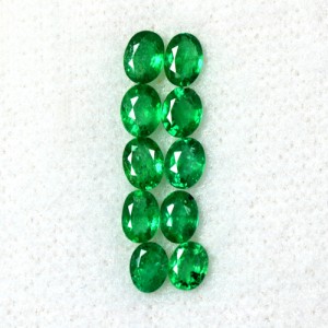 1.59 Cts Natural Top Rich Green Emerald Oval Cut Lot Zambia 4x3 mm Loose Gems