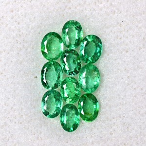 1.65 Cts Natural Top Lustrous Green Emerald Oval Cut Lot Zambia 4x3 mm Loose Gem