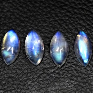 13.45 Cts Natural Blue Fire Rainbow Moonstone Marquise Lot 14x7 mm Indo-Bihar
