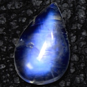 2.97 Cts Natural Top Rich Blue Fire Rainbow Moonstone Pear 12x8 mm Indo-Bihar