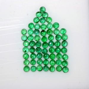 4.94 Cts Natural Lustrous Green Emerald Round Cabochon Lot 3 mm Zambia Mined Gem