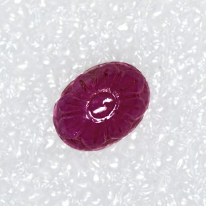 5.62 Cts Natural High Quality Lustrous Red Ruby Oval Carving Loose Gemstone