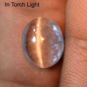 6.34 Cts Natural Lustrous Sharp Light Rose Pink Tourmaline Cats Eye Oval Cab