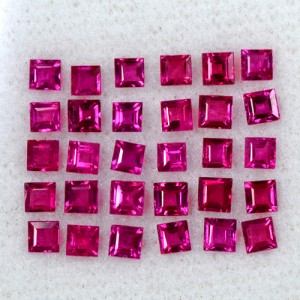 3.99 Cts Natural Lustrous Top Ruby Square Cut Lot Finest Loose Gemstone Oldmogok