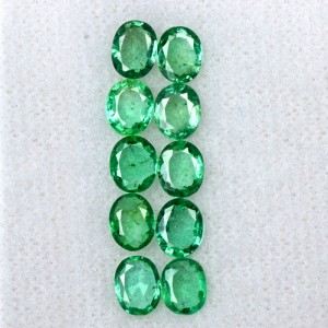 2.96 cts Natural Lustrous Top Green Oval Cut Lot Emerald 5x4 mm Zambia Gemstone