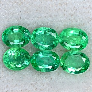 2.09 Cts Natural Top Green Emerald Oval Cut Lot Untreated Zambia 5x4 mm Gems