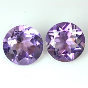 9.16 Cts Natural Top Purple Round Cut Amethyst 11 mm Pair Brazil Loose Gemstone