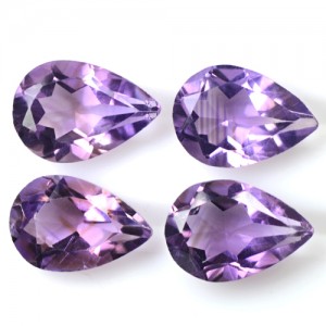 12.15 Cts Natural Top Purple Pear Cut Amethyst Lot Brazil Unheated Loose Gems