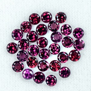 9.60 Cts Natural Top Rhodolite Garnet Round Cut Lot Madagascar Gemstone 4 mm