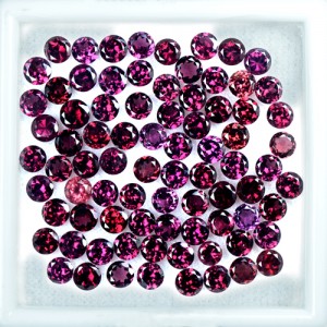 26.02 Cts Natural Top Rhodolite Garnet Round Cut Lot Madagascar Gemstone 4 mm