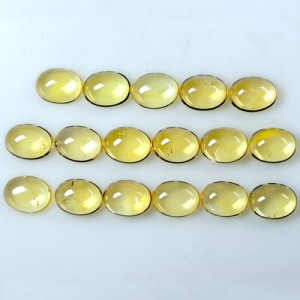 21.57 Cts Natural Top Golden Yellow Citrine Oval Cabochon Lot Brazil Size 8x6 mm