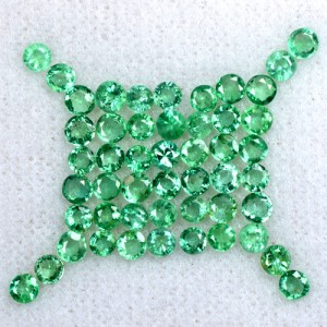 3.34 Cts Natural Top Green Emerald Round Cut Lot Zambia 2 up to 2.5 mm Gemstone