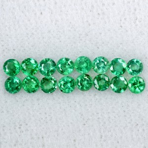 1.86 Cts Natural Top Green Emerald Round Cut Lot Zambia 3 mm Gemstone Untreated