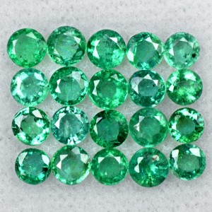 2.99 Cts Natural Top Green Emerald Round Cut Lot Zambia 3 upto 3.5 mm Gemstone