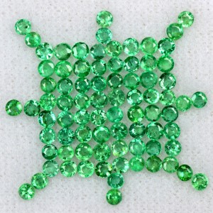 4.70 Cts Natural Top Green Emerald Round Cut Lot Zambia Size 2 upto 2.5 mm Loose