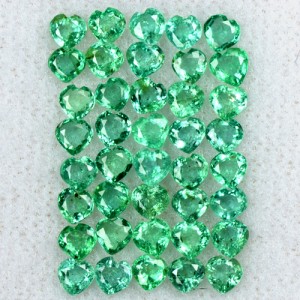 4.33 Cts Natural Top Quality Emerald Heart Cut Lot Zambia Size 3 mm Untreated