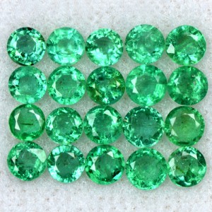 2.85 Cts Natural Top Quality Emerald Round Cut Lot Zambia Size 3 upto 3.5 mm Gem