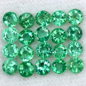 3.45 Cts Natural Top Quality Emerald Round Cut Lot Zambia Size 3 upto 3.5 mm Gem
