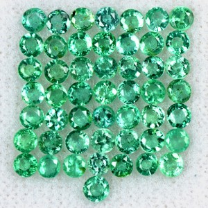 3.99 Cts Natural Top Quality Emerald Round Cut Lot Zambia Size 2 up to 2.5 mm
